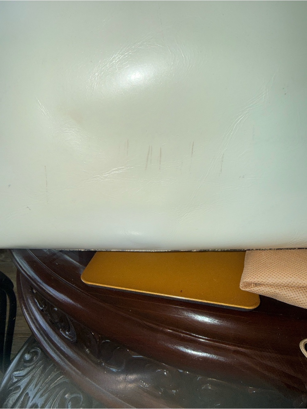 Patricia Nash White and Gold Marbled Tote with Stud Accents - Picture 7 of 7